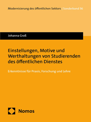 cover image of Einstellungen, Motive und Werthaltungen von Studierenden des öffentlichen Dienstes